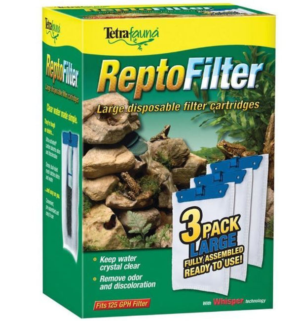 TetraFauna Large Filter Cartridge Refills Reptofilter Cartridges, 3 Count